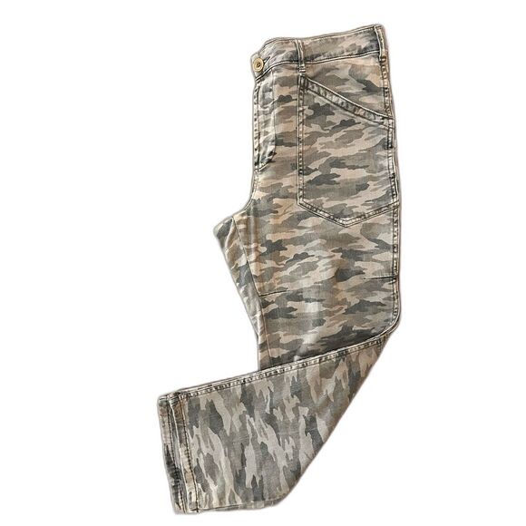 Camo Utility Straight Leg Pants Embroidered Mid Rise Neutral 30 Anthropologie - Picture 4 of 8